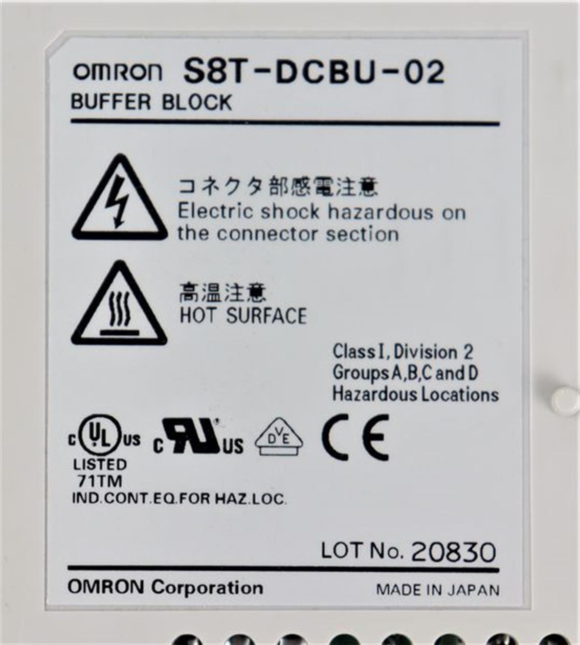 Omron S8T-DCBU-02 Buffer Block Netzteil TOP ZUSTAND