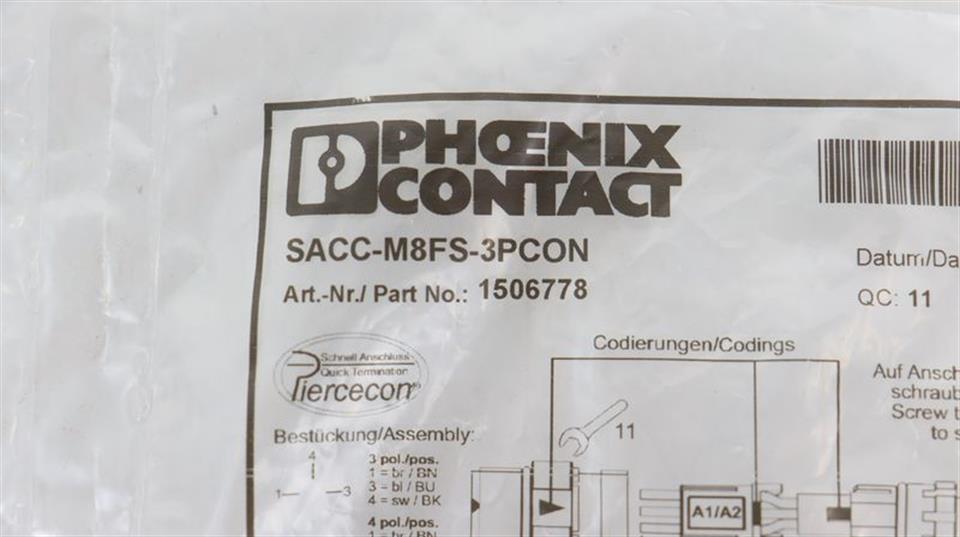 Phoenix Contact plug connector SACC-M8FS-3PCON UNUSED & OVP & SEALED