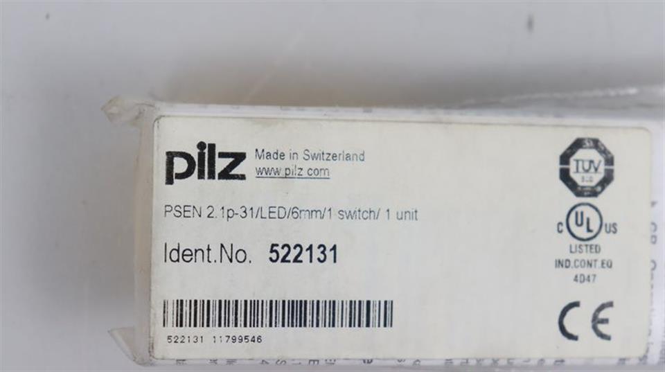 Pilz PSEN 2.1p-31/LED/6mm/1 switch/ 1 unit Ident.No.: 522131 UNUSED & OVP