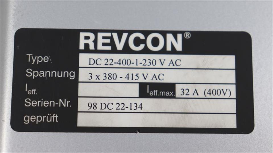 Revcon DC 22-400-1-230V AC 400V 32A TOP ZUSTAND