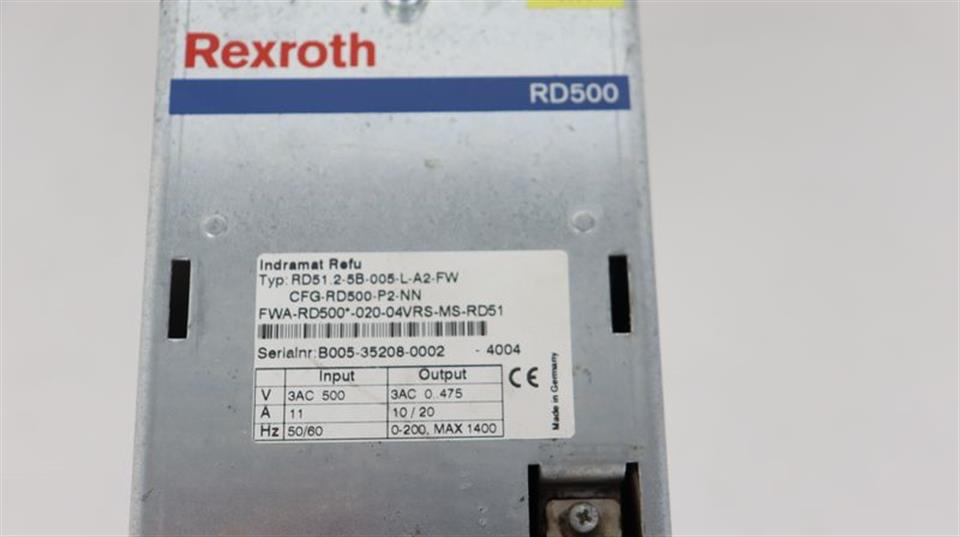 Rexroth Indramat RD51.2-5B-005-L-A2-FW CFG-RD500-P2-NN