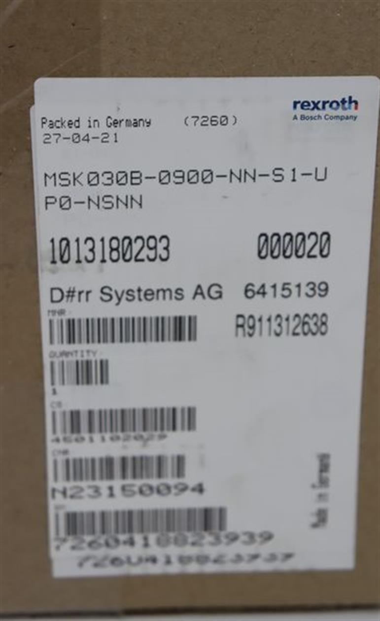 Rexroth Servomotor MSK030B-0900-NN-S1-UP0-NSNN R911312638 UNUSED OVP & SEALED