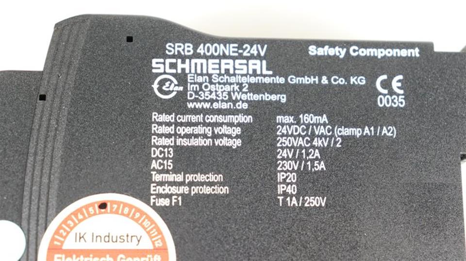 Schmersal Sicherheitsrelais SRB400NE 24V TESTED UNUSED & OVP