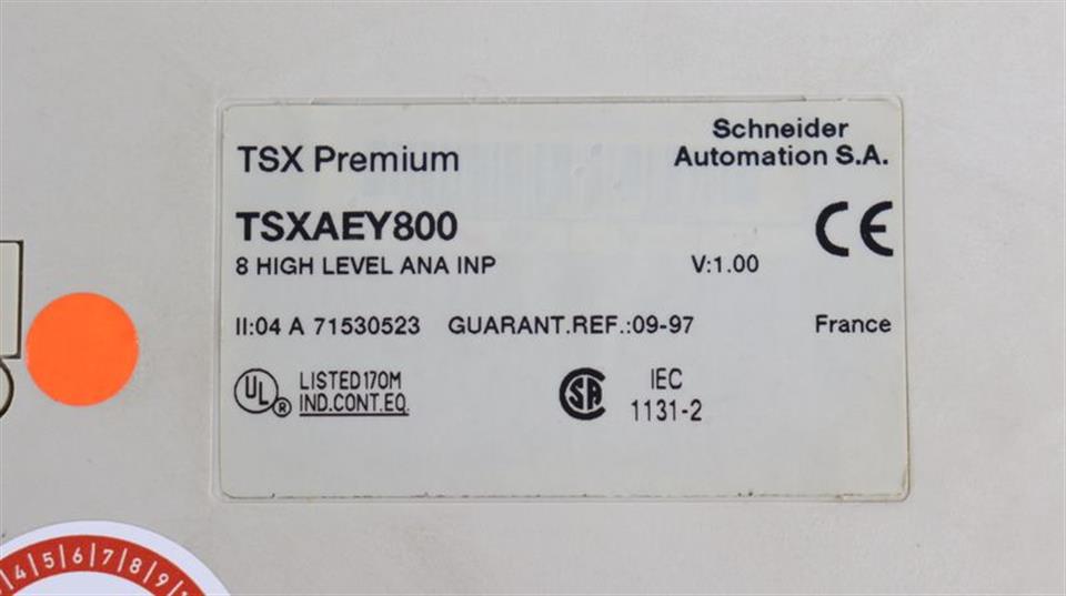 Schneider Automation SA TSX Premium TSXAEY800 8 High Level ANA INP TESTED