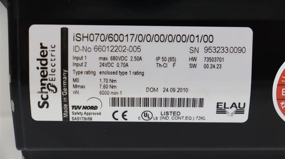Schneider Elau iSH070/60017/0/0/00/0/00/01/00 Servomotor TESTED & NEUWERTIG