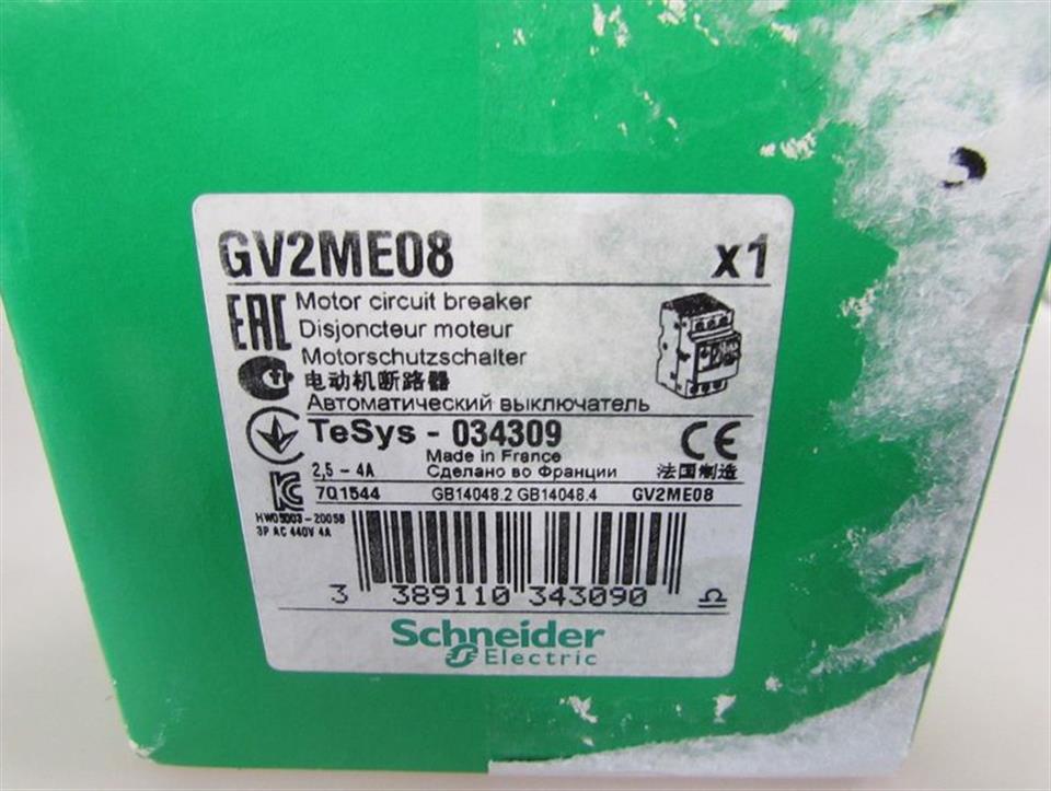 Schneider Electric GV2ME08 Motorschutzschalter TeSys 034309 SEALED UNUSED OVP
