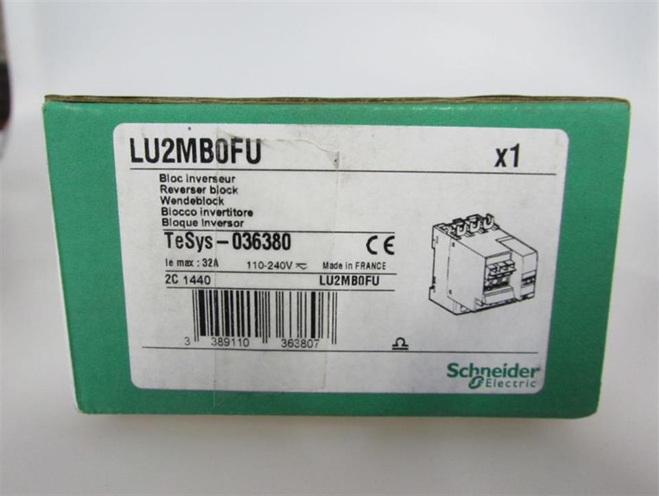 Schneider Electric LU2MB0FU LU2M B0FU Reverser Block Wendeblock TeSys 036380 OVP