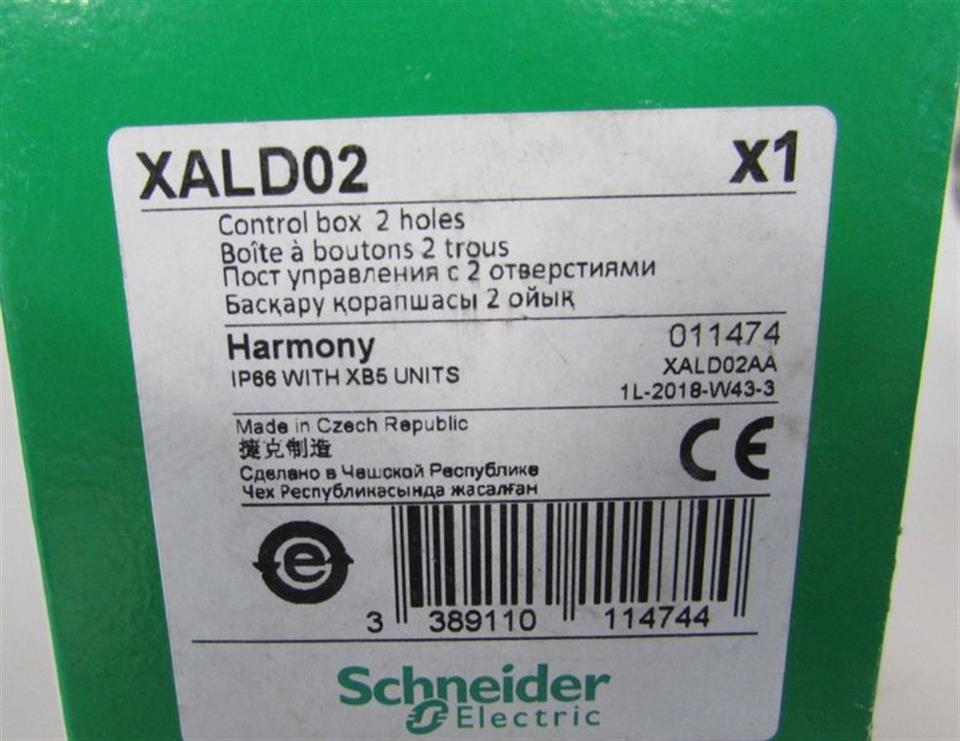 Schneider Electric XALD02 Control Box 2 holes Harmony 011474 UNUSED OVP