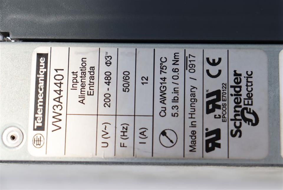 Schneider Telemecanique Altivar 71 ATV71H075N4Z +Line Filter 0,75kw 400V TESTED