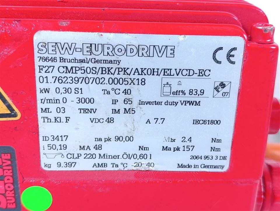 SEW Eurodrive F27 CMP50S/BK/PK/AK0H/ELVCD-EC Servo-Kleinspannungsant. NEUWERTIG