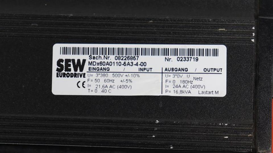 SEW Eurodrive MDV60A0110-5A3-4-0T MDDx60A0110-5A3-4-00 TESTED TOP ZUSTAND
