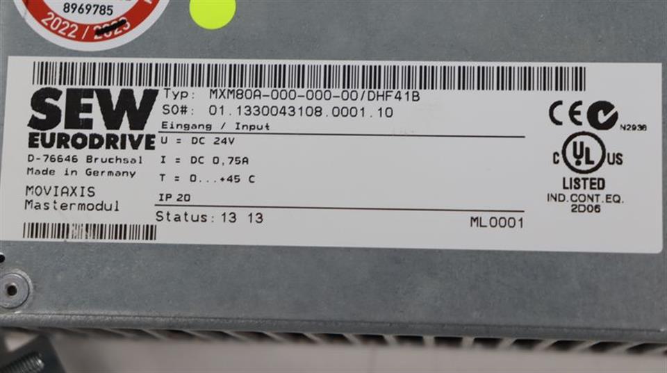 SEW Eurodrive MOVIAXIS Mastermodul MXM80A-000-000-00 + DHR41B TESTED TOP ZUSTAND