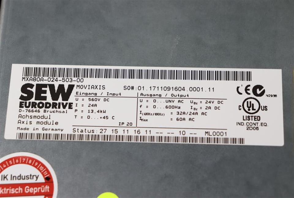 SEW Eurodrive MXA80A-024-503-00 Axis module TESTED TOP ZUSTAND