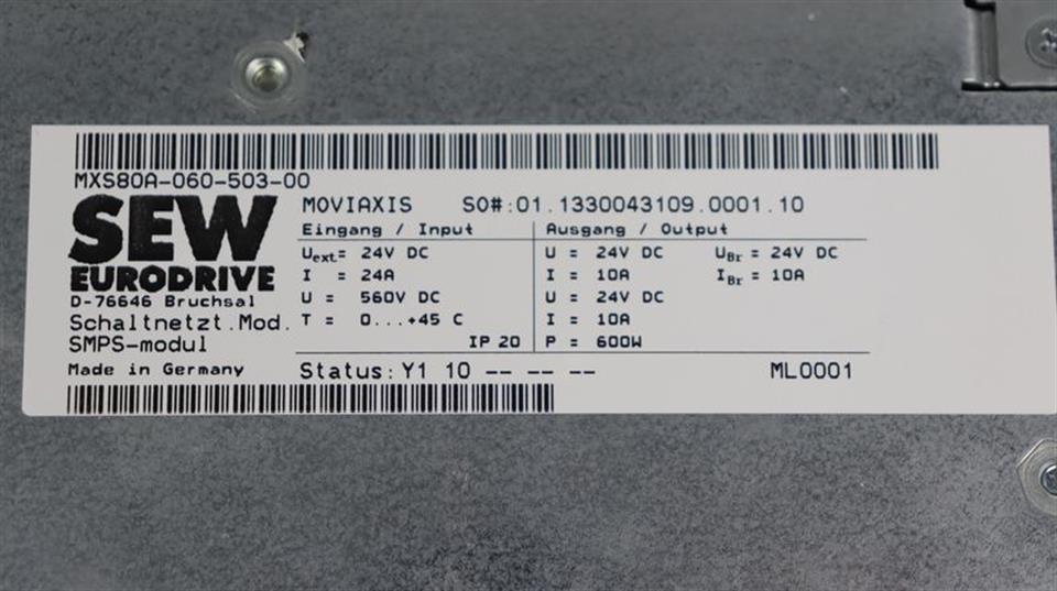 SEW Eurodrive MXS80A-060-503-00 MOVIAXIS TESTED TOP ZUSTAND