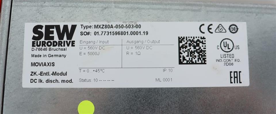 SEW Eurodrive MXZ80A-050-503-00 Entlademodul + Zubehör Set TOP ZUSTAND