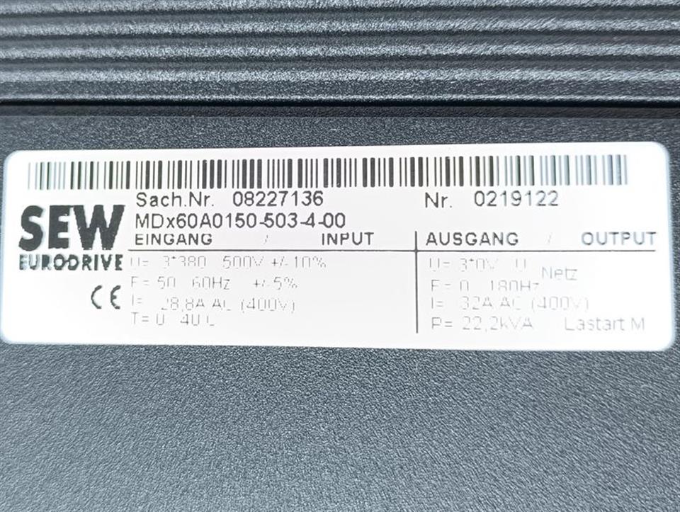 SEW MDV60A0150-503-4-0T MDx60A0150-503-4-00 Umrichter  TESTED & NEUWERTIG