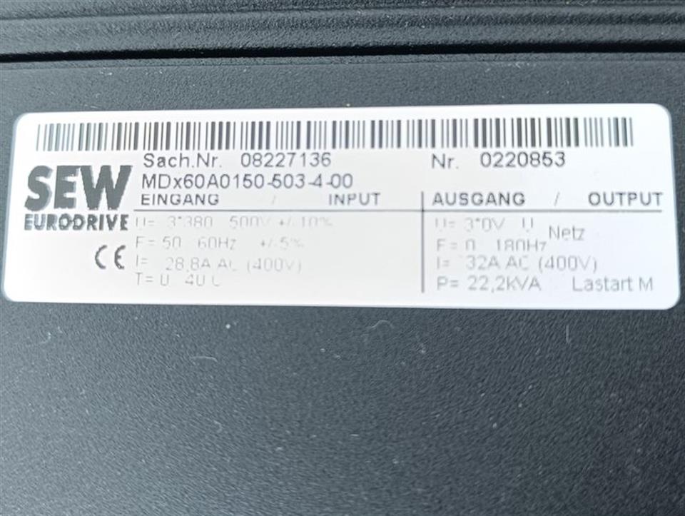 SEW MDV60A0150-503-4-0T MDx60A0150-503-4-00 Umrichter  TESTED & TOP ZUSTAND