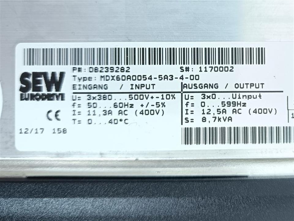 SEW MDX61B0055-5A3-4-00 MDX60A0054-5A3-4-00 5,5kw 400V TESTED & NEUWERTIG