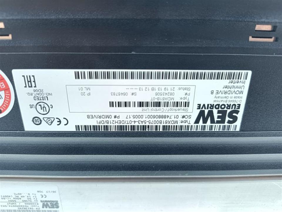 SEW MDX61B0075-5A3-4-0T + DFP21B MDX60A0074-5A3-4-00 7,5kw TESTED & TOP ZUSTAND