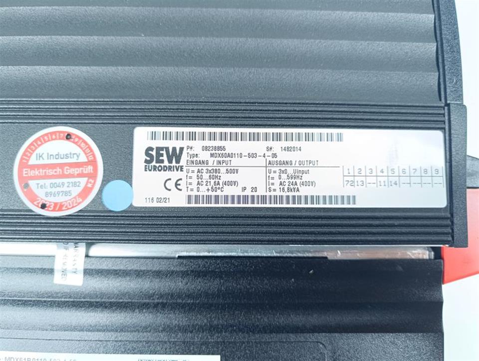 SEW MDX61B0110-503-4-50 MDX60A0110-503-4-05 11kw 400V TESTED & UNUSED