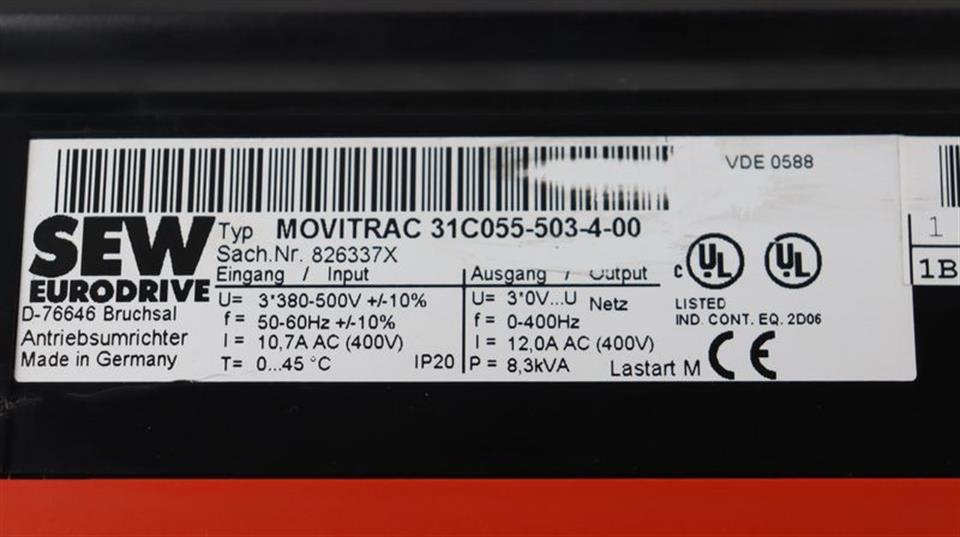 SEW MOVITRAC 31C055-503-4-00 + Bedienfeld FBG31C-08 TESTED & TOP ZUSTAND
