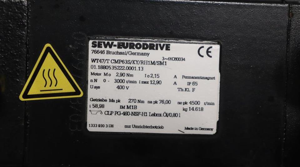 SEW WT47/T CMP63S/KY/RH1M/SM1 Servomotor Getriebe UNUSED UNBENUTZT