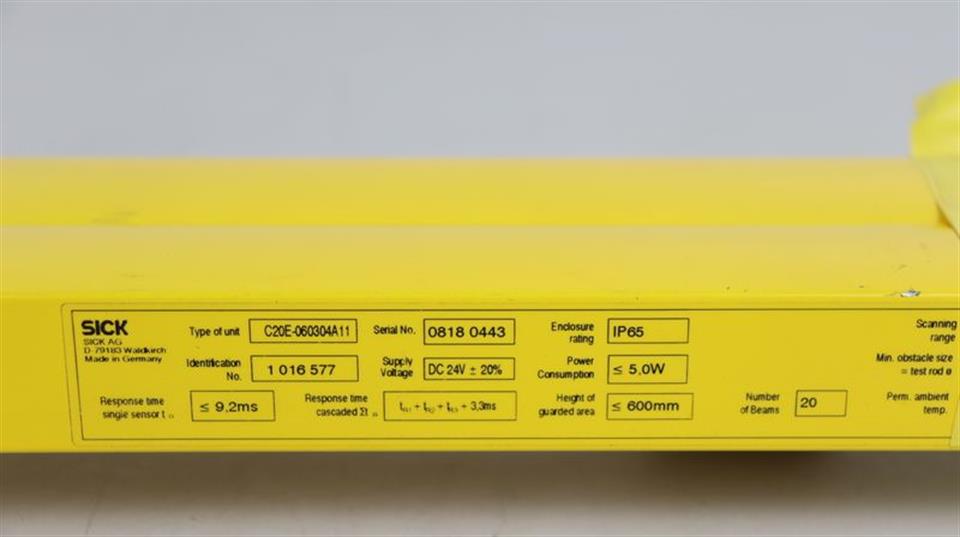 Sick C2000 C20S-060104A11 1016576 + C20E-060304A11 1016577 TOP ZUSTAND