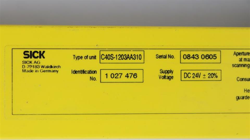 Sick C4000 ECO C40S-1203AA310 SENDER + SICK C40S-1203AN310 EMPFÄNGER TOP ZUSTAND