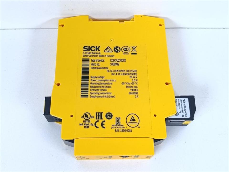 SICK FX3-CPU230002 ID: 1058999 + FX3-MPL100001 ID: 1047162 TESTED & NEUWERTIG