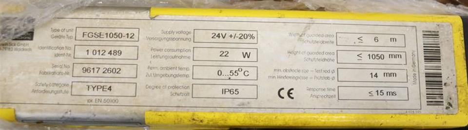 Sick Lichtschranke Sender FGSS1050-12 + Empfänger FGSE1050-12
