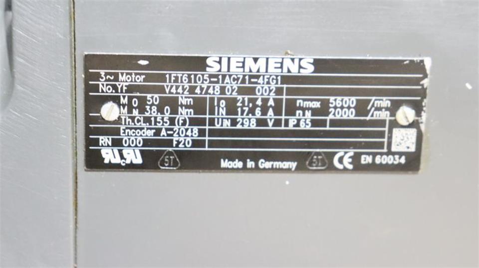 Siemens 1FT6105-1AC71-4FG1 Servomotor TESTED & TOP ZUSTAND
