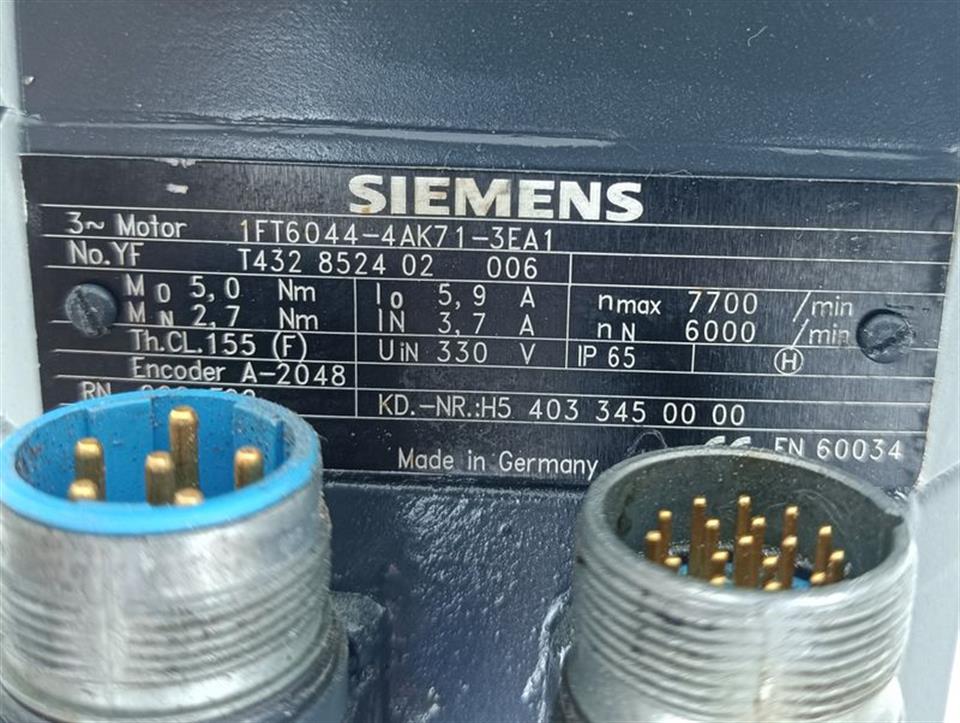 Siemens 3~ Motor 1FT6044-4AK71-3EA1 nmax 7700/min TESTED & TOP ZUSTAND