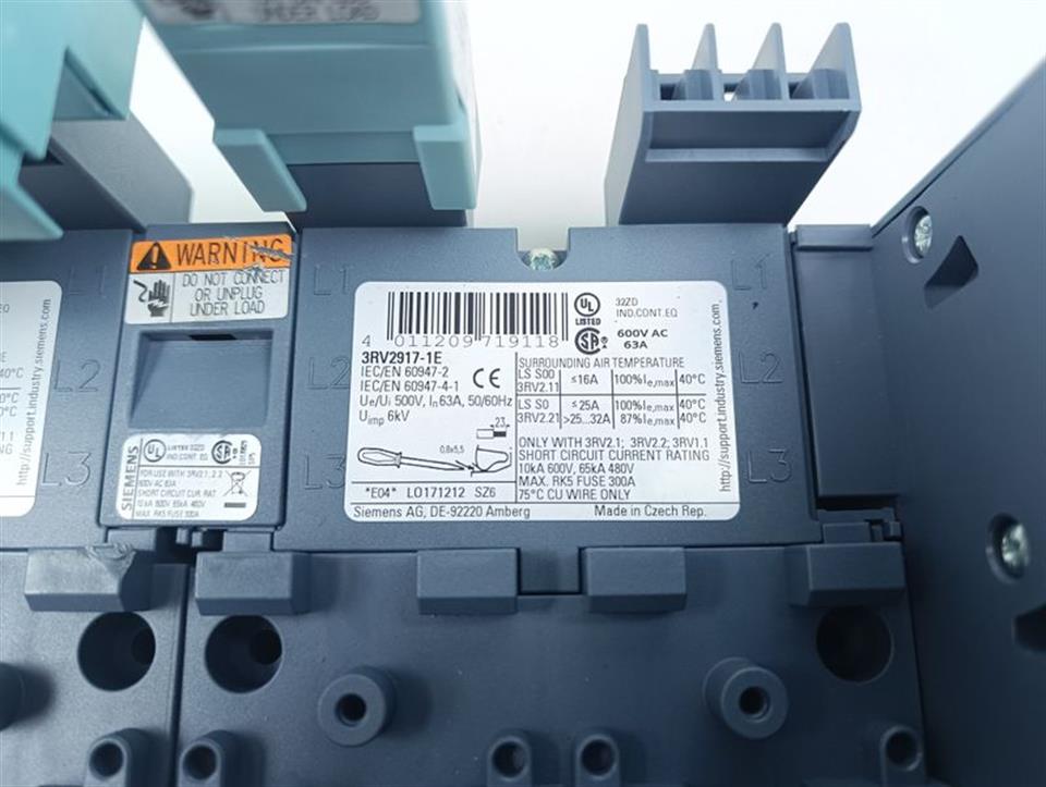 Siemens 3-Phasen-Sammelschiene 3RV2917-1A + 3RV2917-1E TOP ZUSTAND