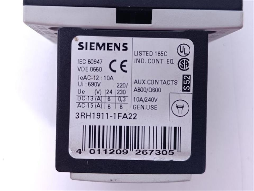 SIEMENS 3RH1140-1BB40 + 3RT1916-1BB00 + 3RH1911-1FA22 TOP CONDITION