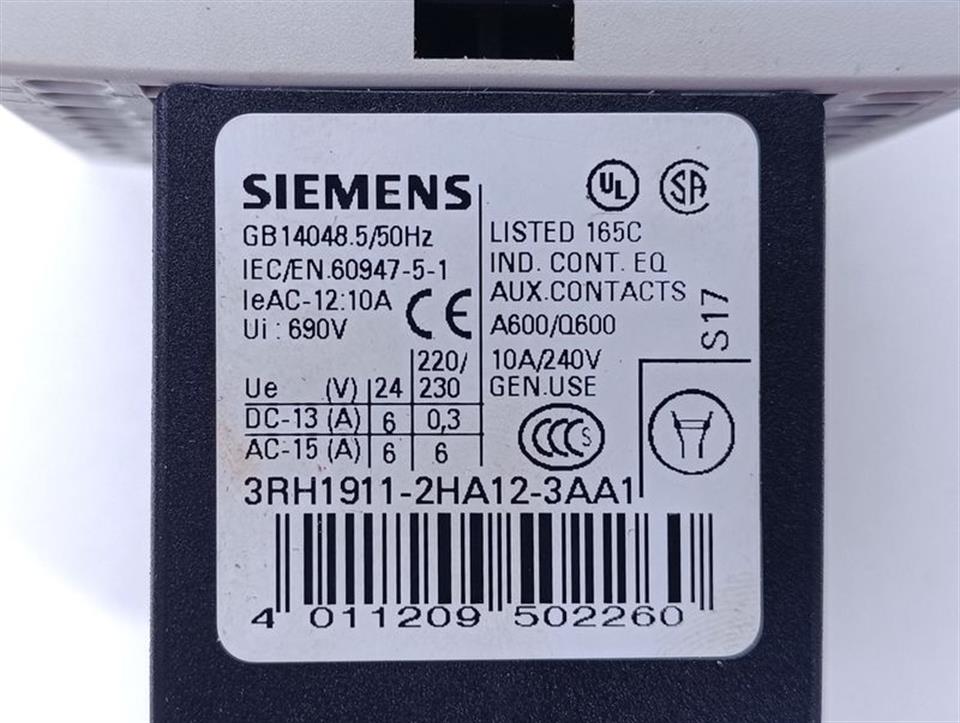 Siemens 3RT1016-2BB44-3MA0 + 3RT1916-1BB00 + 3RH1911-2HA12-3AA1 TOP ZUSTAND