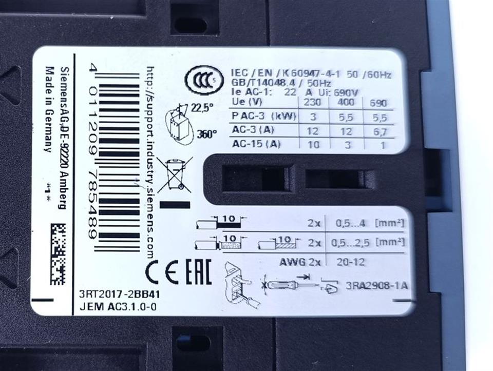 Siemens 3RT2017-2BB41 Leistungsschütz TOP ZUSTAND