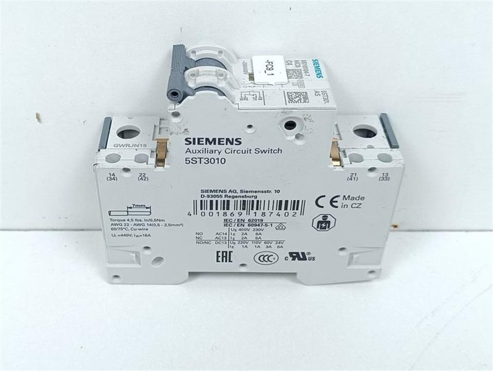 SIEMENS 5SY6106-7 MCB C4 + 5ST301.AS TOP ZUSTAND