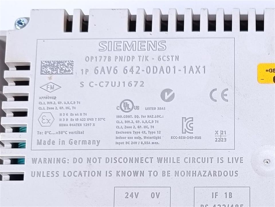 Siemens 6AV6 642-0DA01-1AX1 OP177B PN/DP T/K 6CSTN E-St.20 TOP ZUSTAND