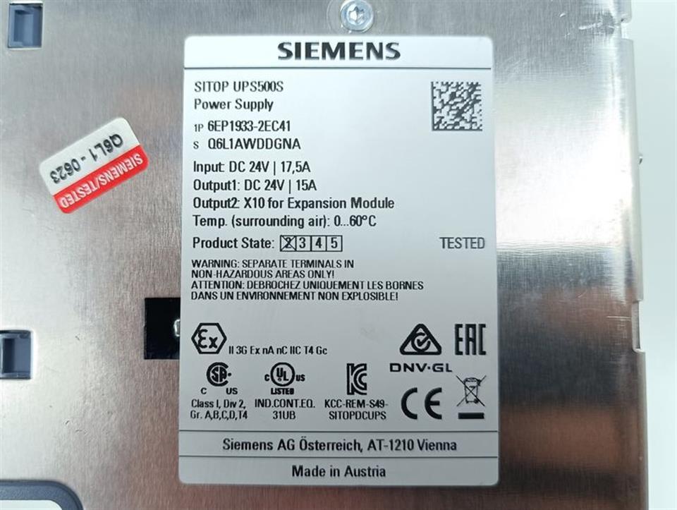 Siemens 6EP1 933-2EC41 SITOP UPS500S 6EP1933-2EC41 2,5kw E-St.02 TOP ZUSTAND