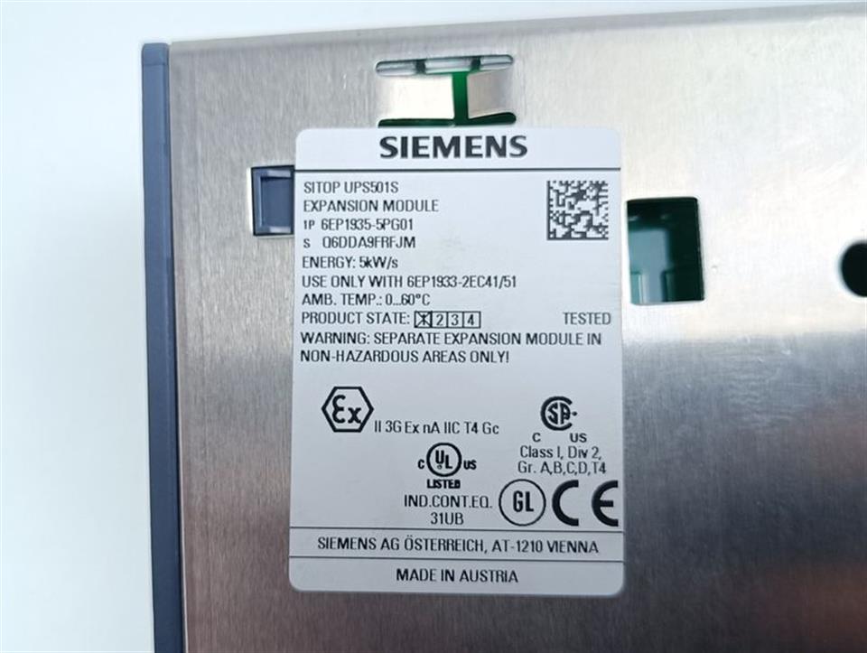 Siemens 6EP1935-5PG01 6EP19355PG01 EXPANSION MODUL E-Stand: 1 TOP ZUSTAND