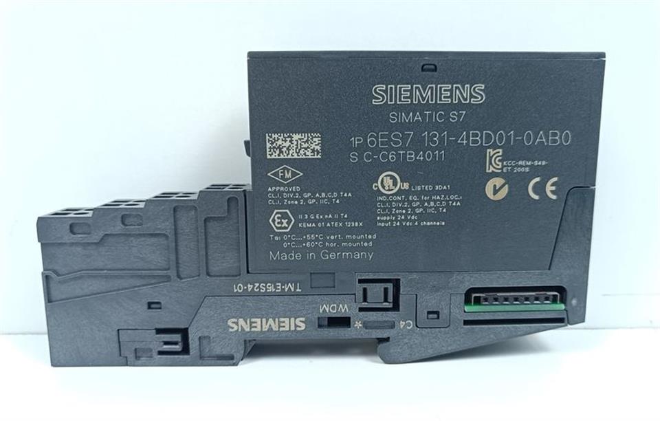 Siemens 6ES7 131-4BD01-0AB0 Modul + 6ES7 193-4CB20-0AA0 Sockel TOP ZUSTAND
