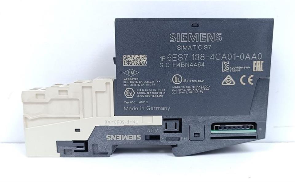 Siemens 6ES7 138-4CA01-0AA0 Modul + 6ES7 193-4CD30-0AA0 Sockel TOP ZUSTAND