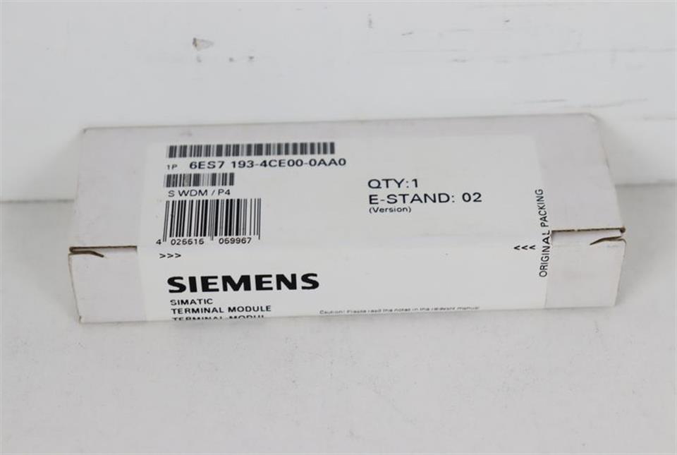 Siemens 6ES7 193-4CE00-0AA0 6ES7193-4CE00-0AA0 TERMINAL MODULE UNUSED OVP SEALED