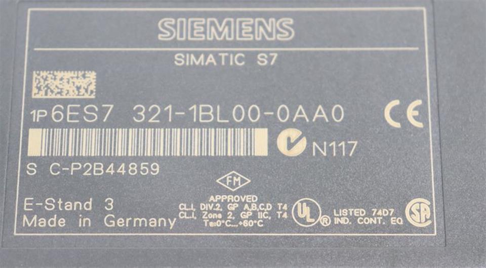 Siemens 6ES7 321-1BL00-0AA0 E-Stand 03 6ES7321-1BL00-0AA0 TOP ZUSTAND