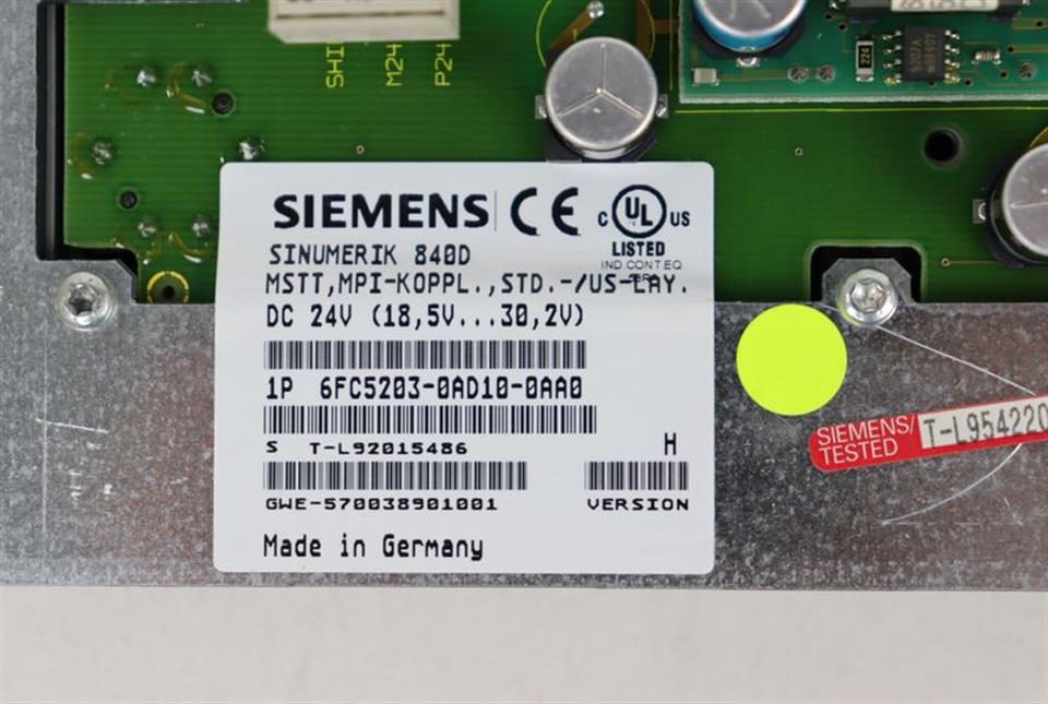 Siemens 6FC5203-0AD10-0AA0 Version H Sinumerik 840 D TESTED & TOP ZUSTAND