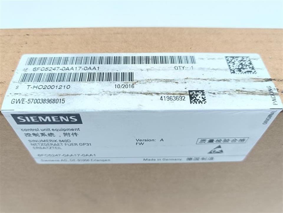 Siemens Control Unit Equipment 6FC5247-0AA17-0AA1 Ver.: A UNUSED & OVP & SEALED