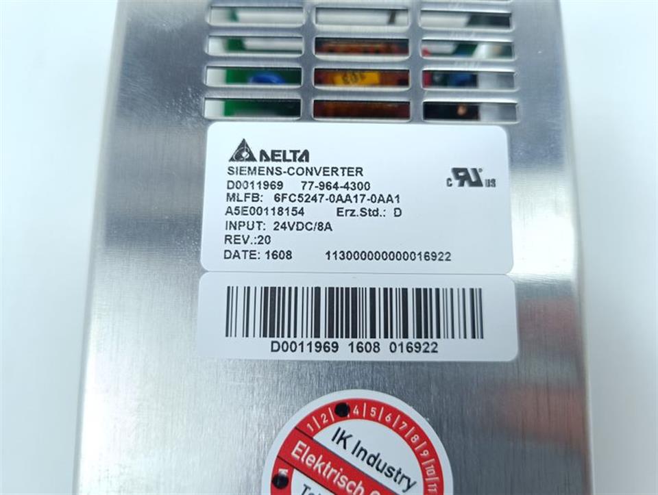 Siemens Converter 6FC5247-0AA17-0AA1 77-964-4300 24VDC/8A TESTED & UNUSED
