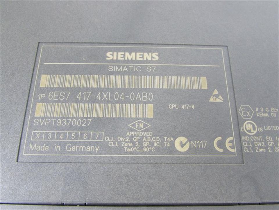 Siemens CPU 417-4 6ES7 417-4XL04-0AB0 E-St. 2 + MC SRAM 4MB 6ES7417-4XL04-0AB0