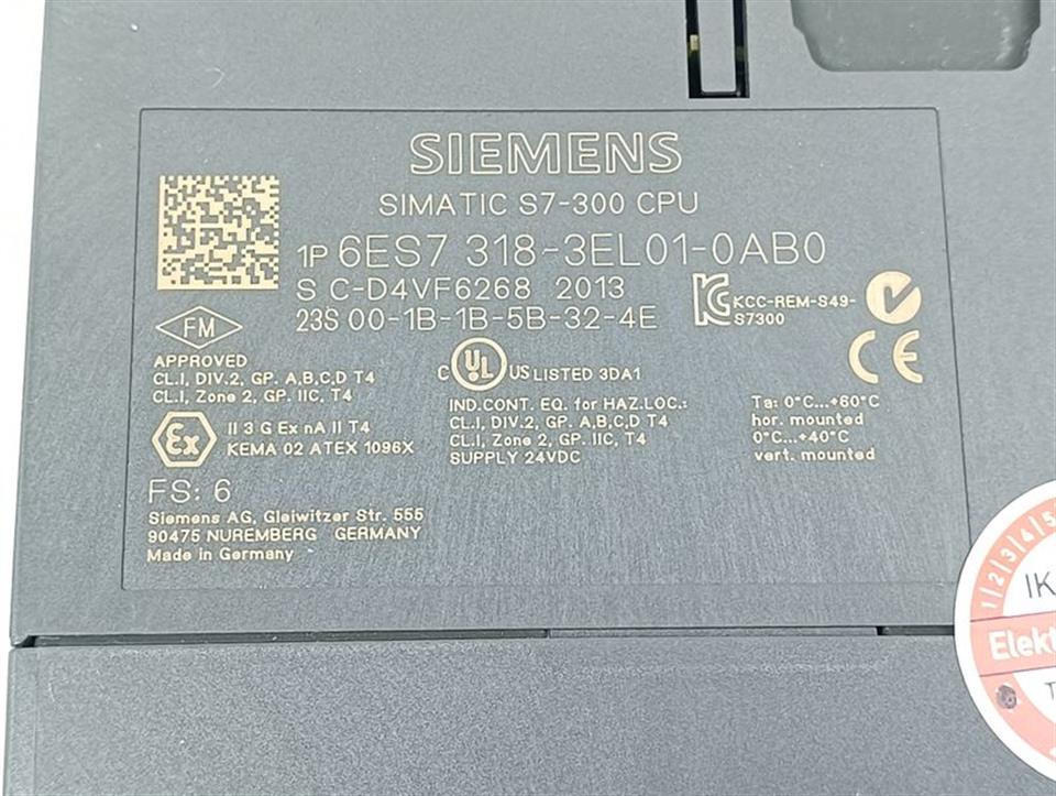 Siemens CPU319 6ES7318-3EL01-0AB0 6ES7 318-3EL01-0AB0 FS:6 - Halter gebrochen