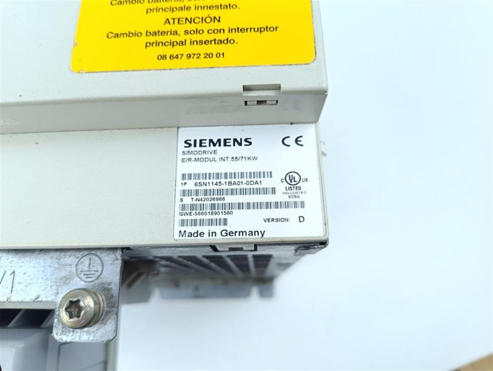 Siemens E/R Modul 55/71kw 6SN1145-1BA01-0DA1 VERSION D TESTED TOP ZUSTAND